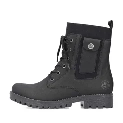 Rieker Women'S Corded Boots Deep Black