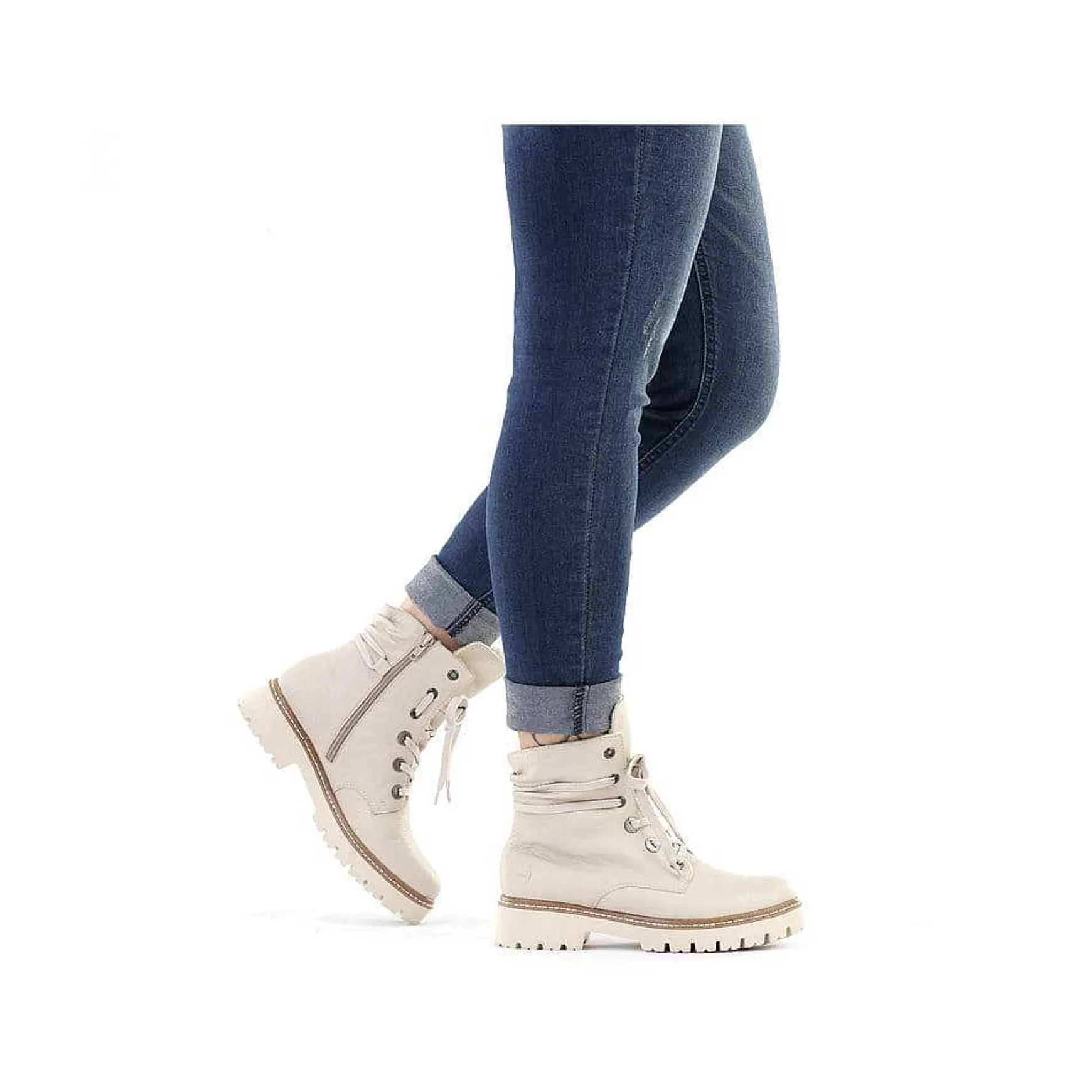 Rieker Women'S Corded Boots Cream Beige