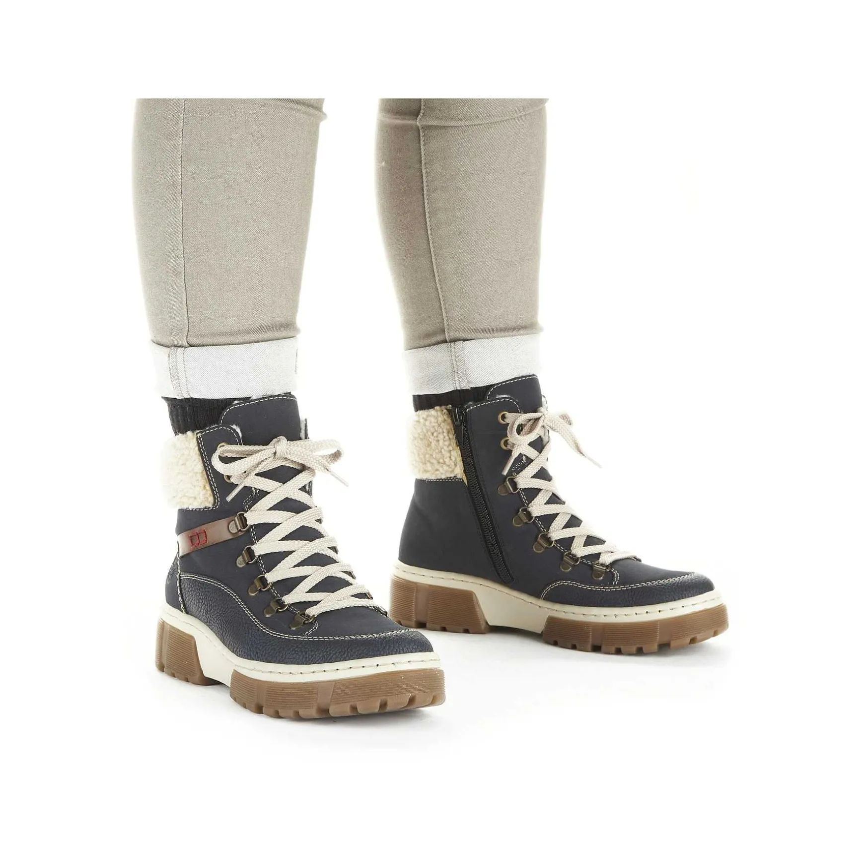 Rieker Women'S Corded Boots Sea Blue