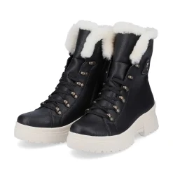 Rieker Women'S Corded Boots Deep Black