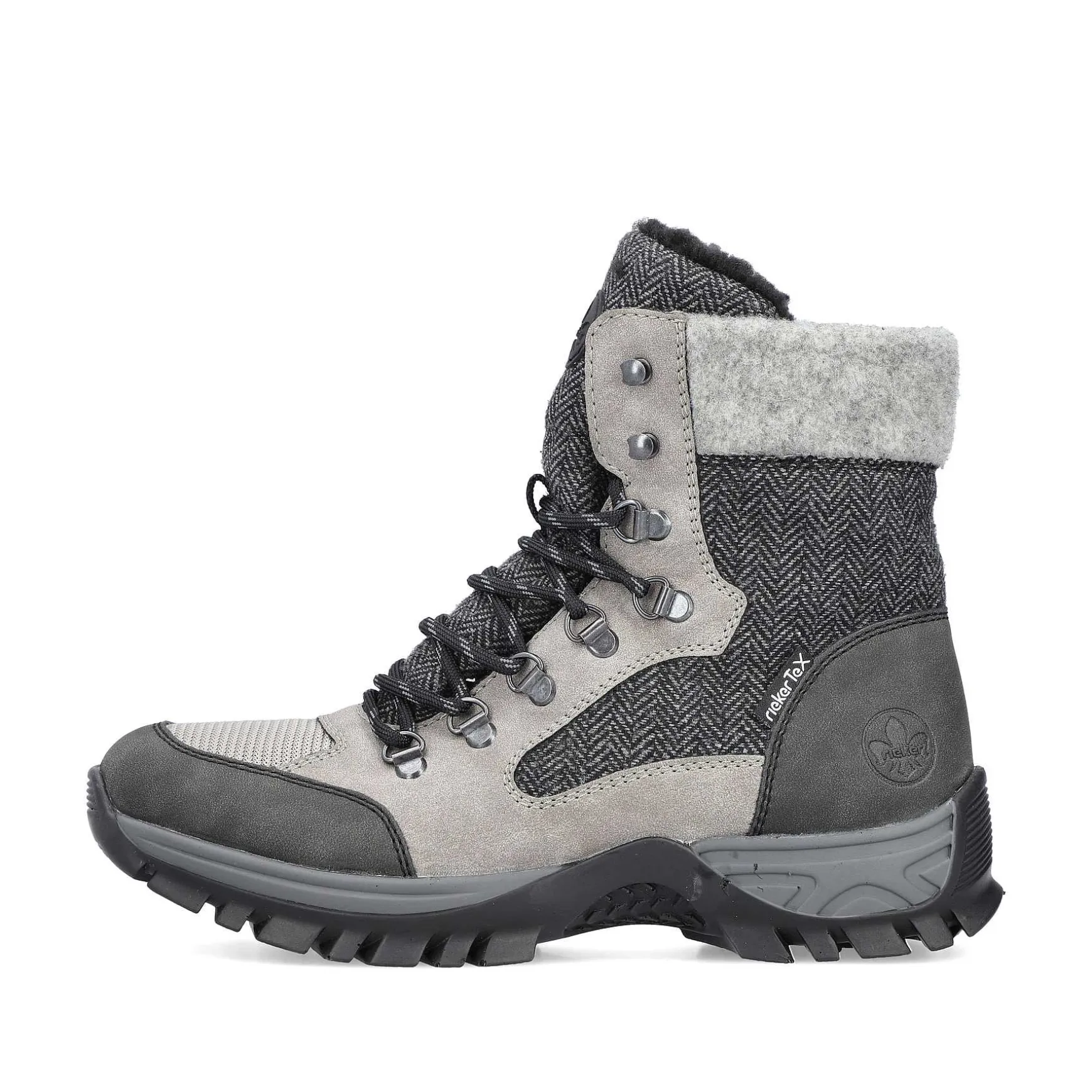 Rieker Women'S Corded Boots Silver Gray