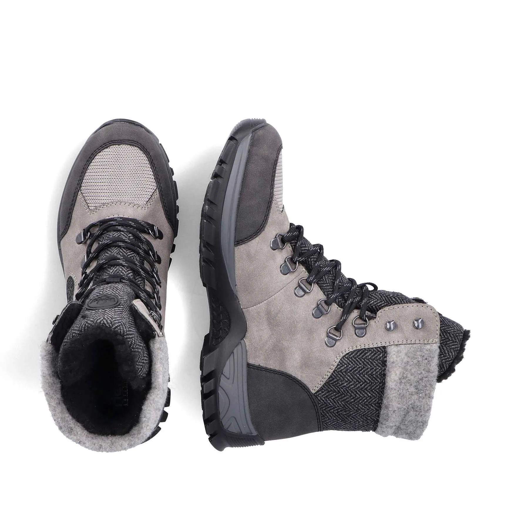 Rieker Women'S Corded Boots Silver Gray