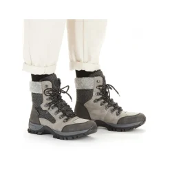 Rieker Women'S Corded Boots Silver Gray