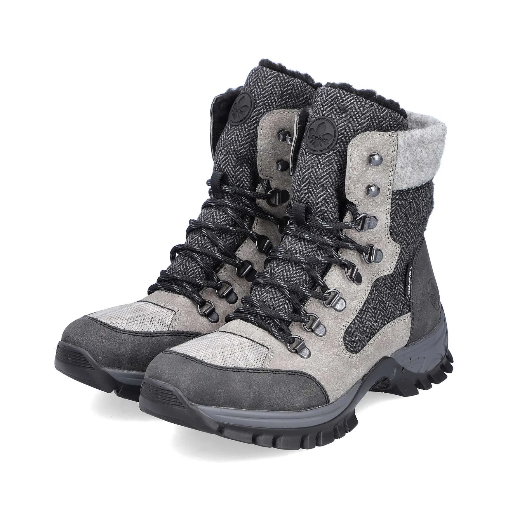 Rieker Women'S Corded Boots Silver Gray