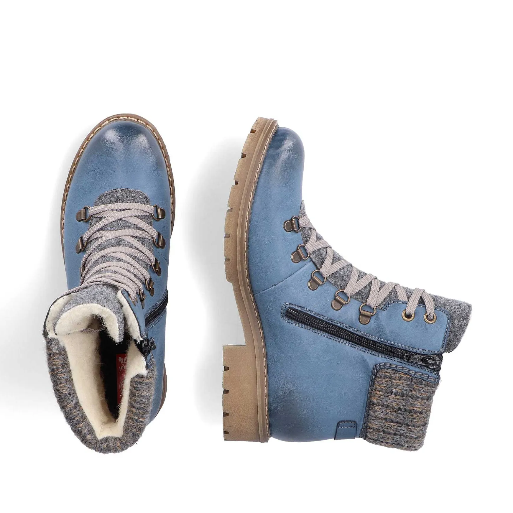 Rieker Women'S Corded Boots, Slate Blue