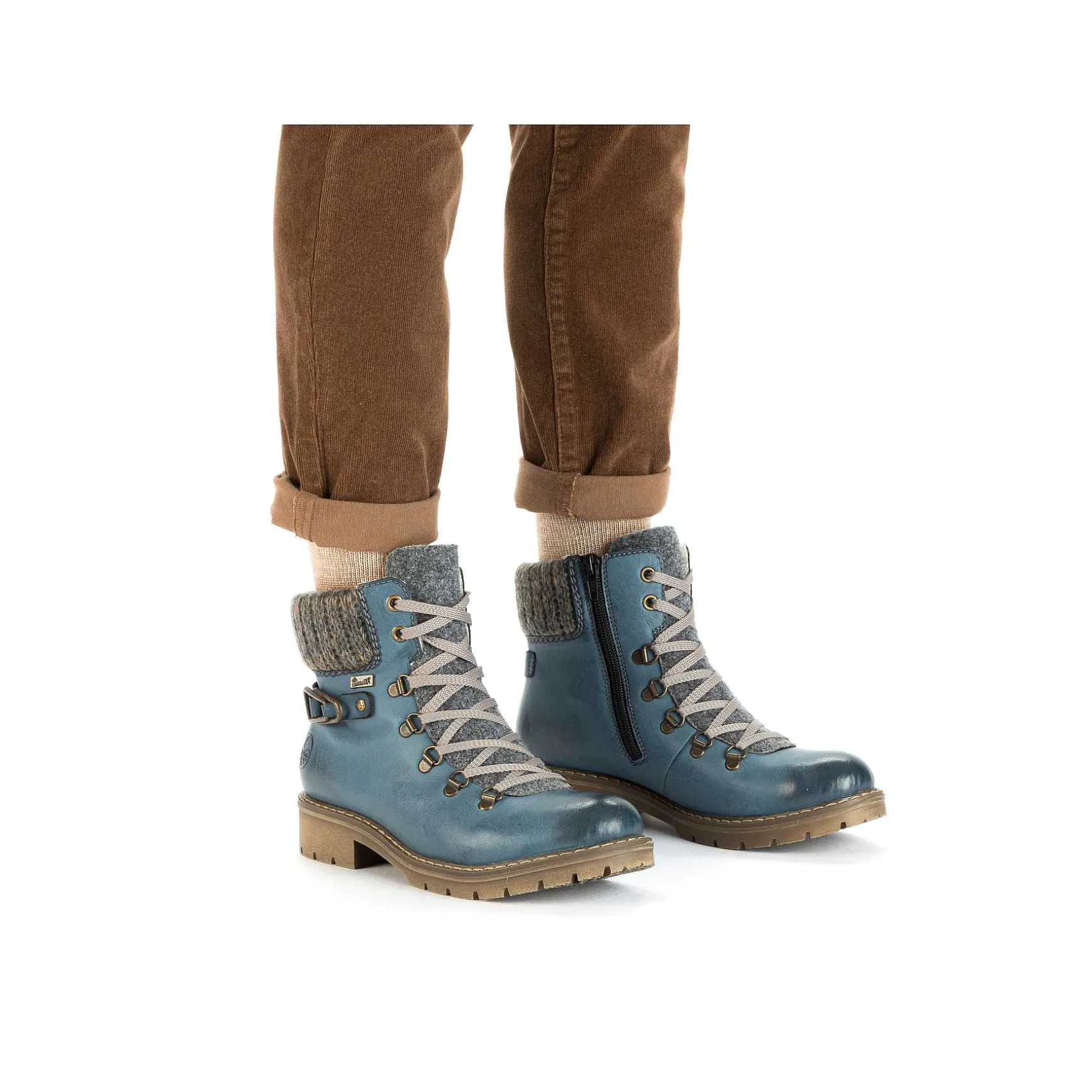 Rieker Women'S Corded Boots, Slate Blue