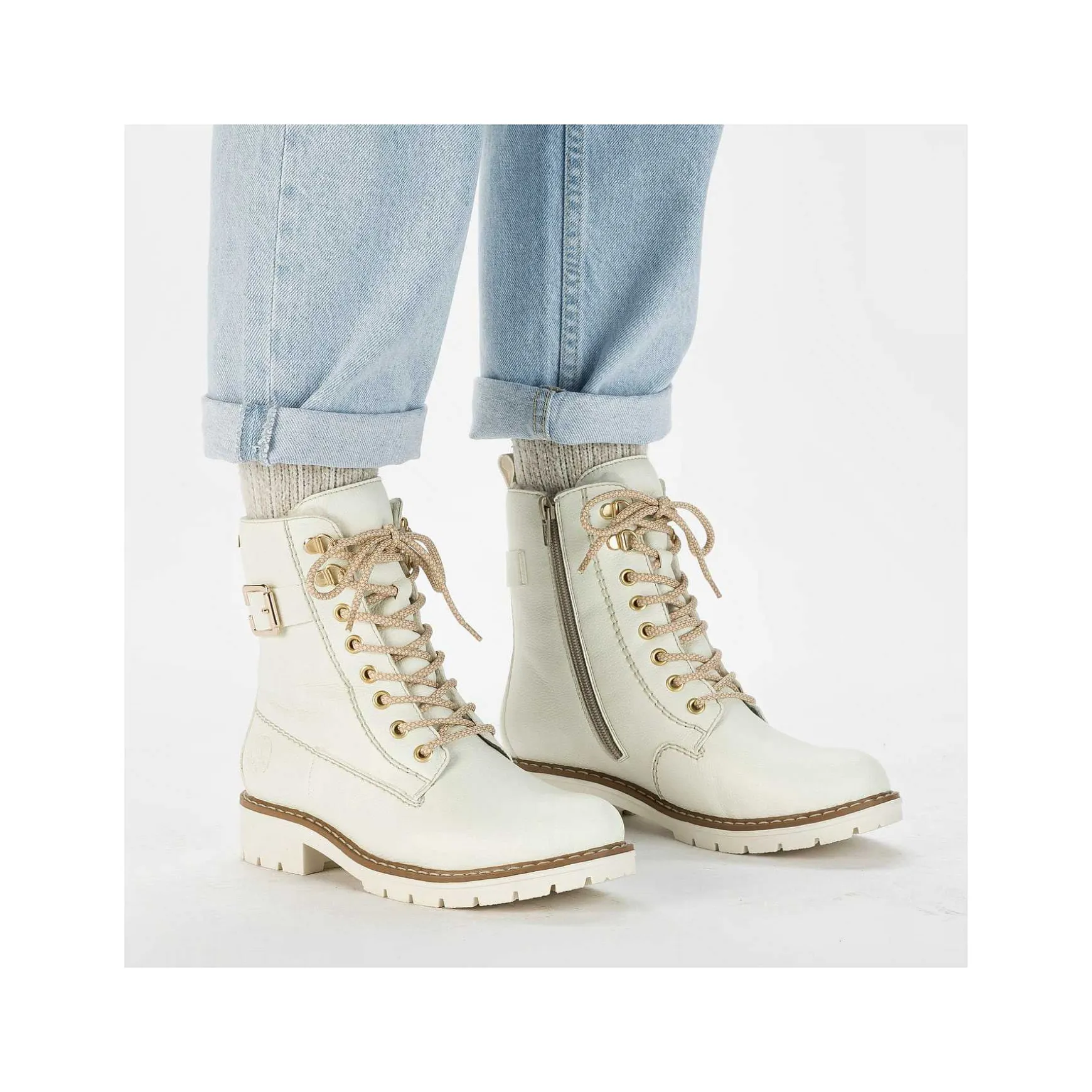 Rieker Women'S Corded Boots Pure White