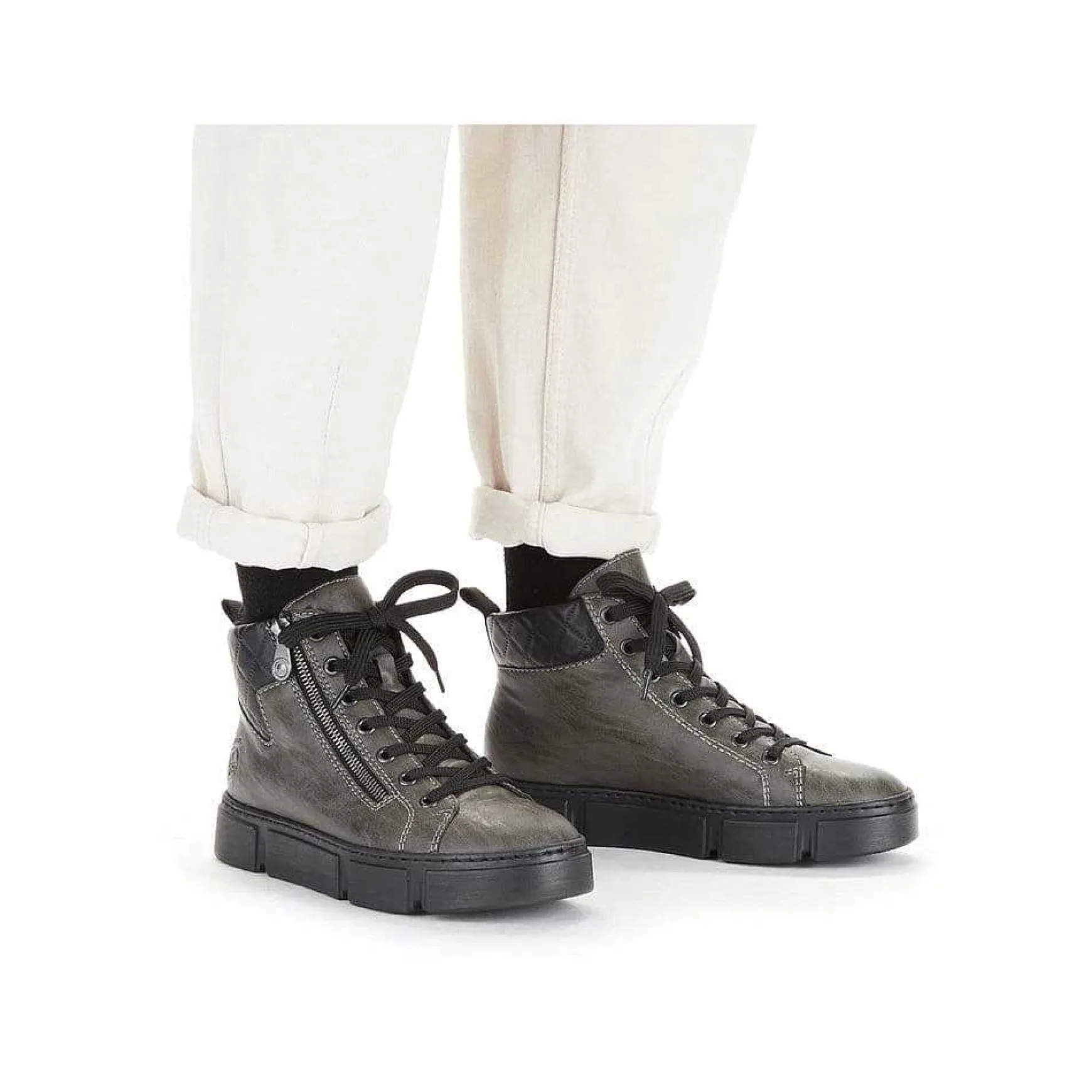 Rieker Women'S Corded Boots Anthracite