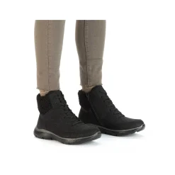 Rieker Women'S Corded Boots Deep Black