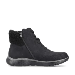 Rieker Women'S Corded Boots Deep Black