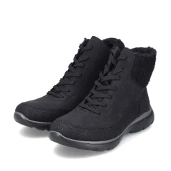 Rieker Women'S Corded Boots Deep Black