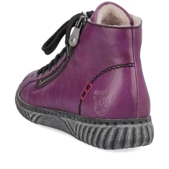 Rieker Women'S Corded Boots Aubergine-Black