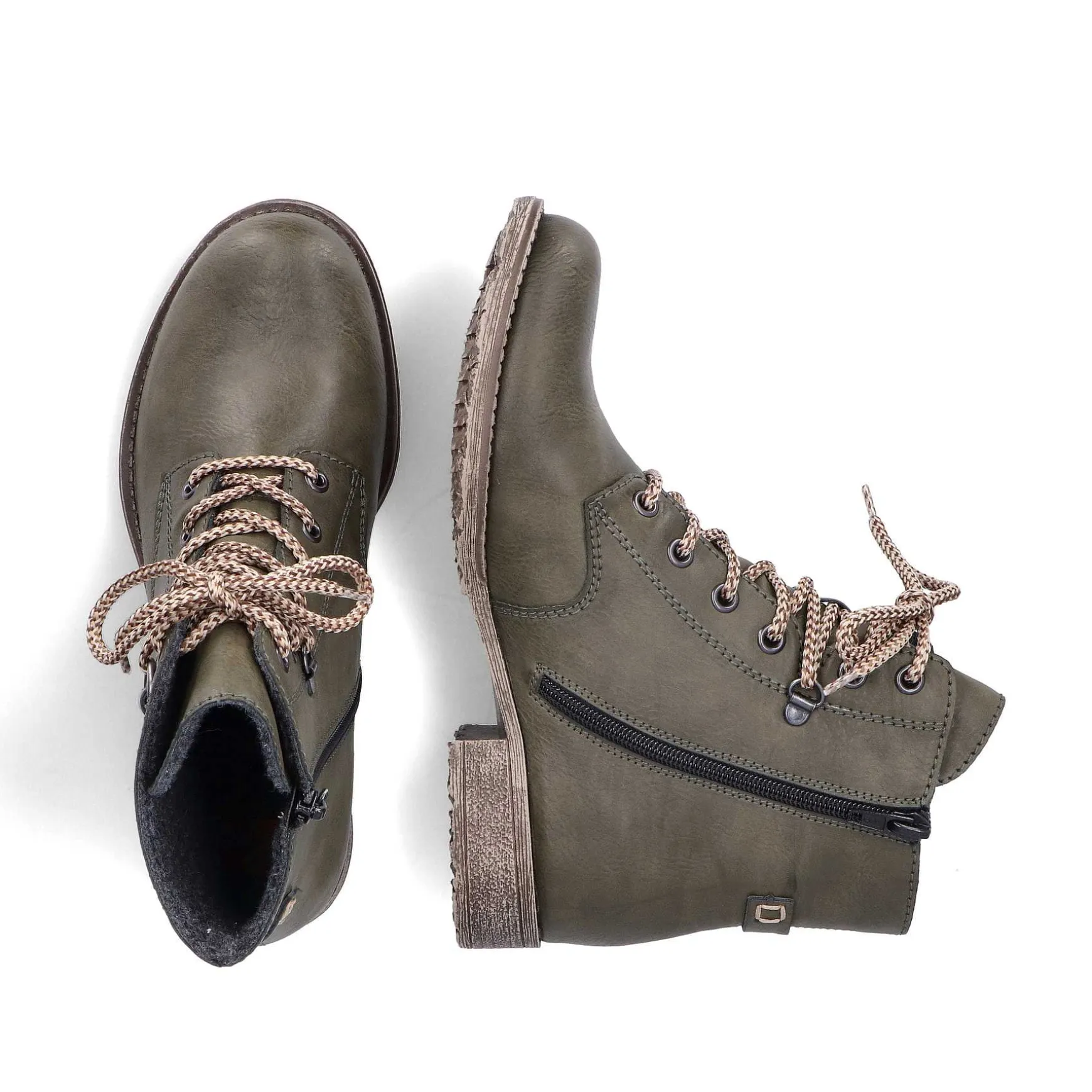 Rieker Women'S Corded Boots Olive Green