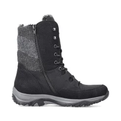 Rieker Women'S Corded Boots Deep Black