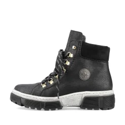 Rieker Women'S Corded Boots Deep Black