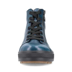 Rieker Women'S Corded Boots Petrol-Black