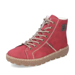 Rieker Women'S Corded Boots Strawberry Red