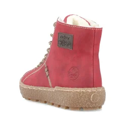 Rieker Women'S Corded Boots Strawberry Red