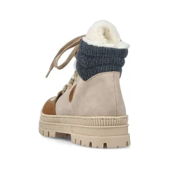 Rieker Women'S Corded Boots Beige Noisette