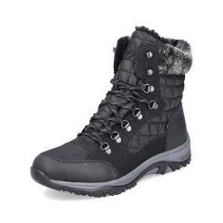 Rieker Women'S Corded Boots Deep Black