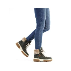 Rieker Women'S Corded Boots Olive Green