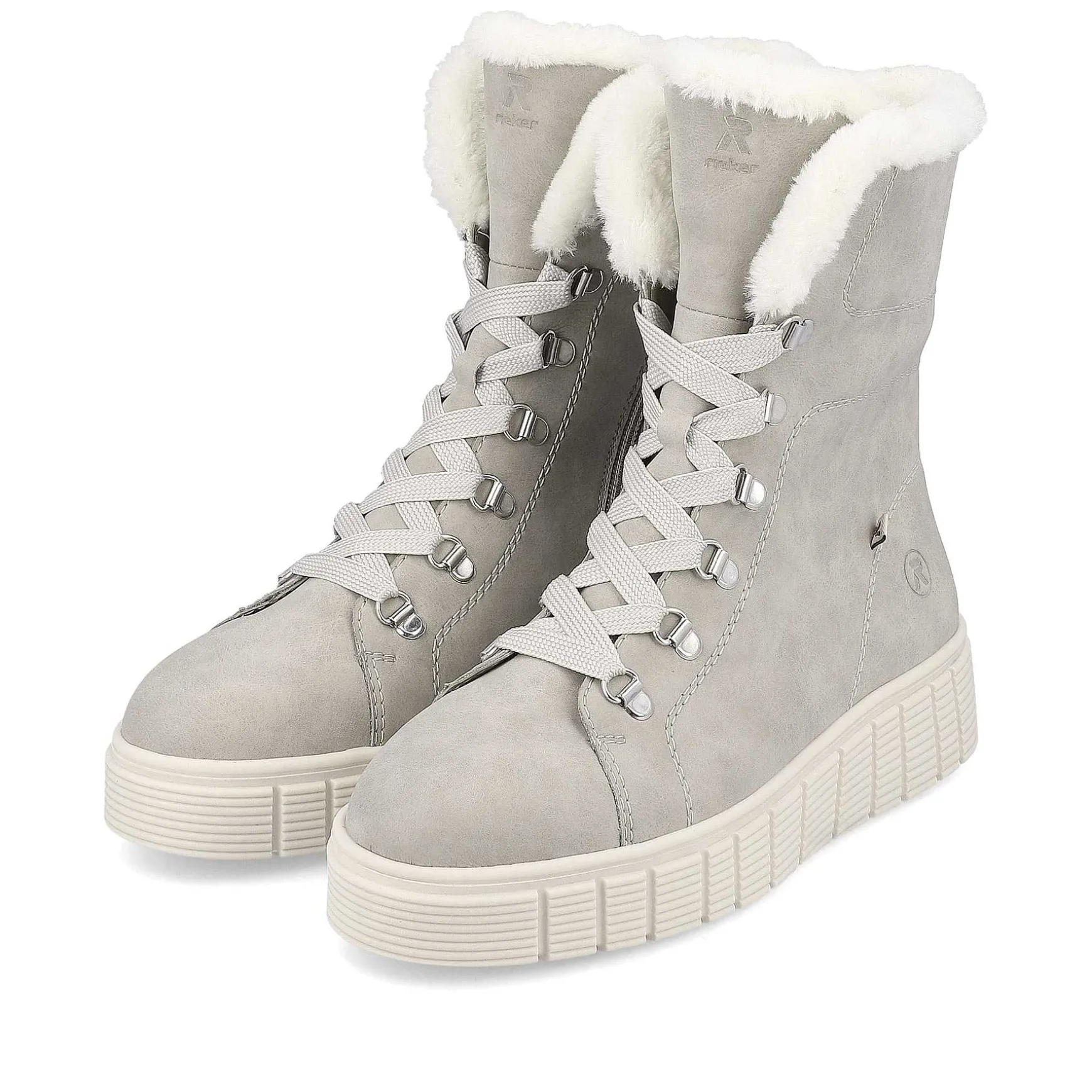 Rieker Women'S Corded Boots Platinum Grey