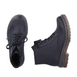 Rieker Women'S Corded Boots Deep Black