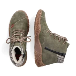 Rieker Women'S Corded Boots Leaf Green