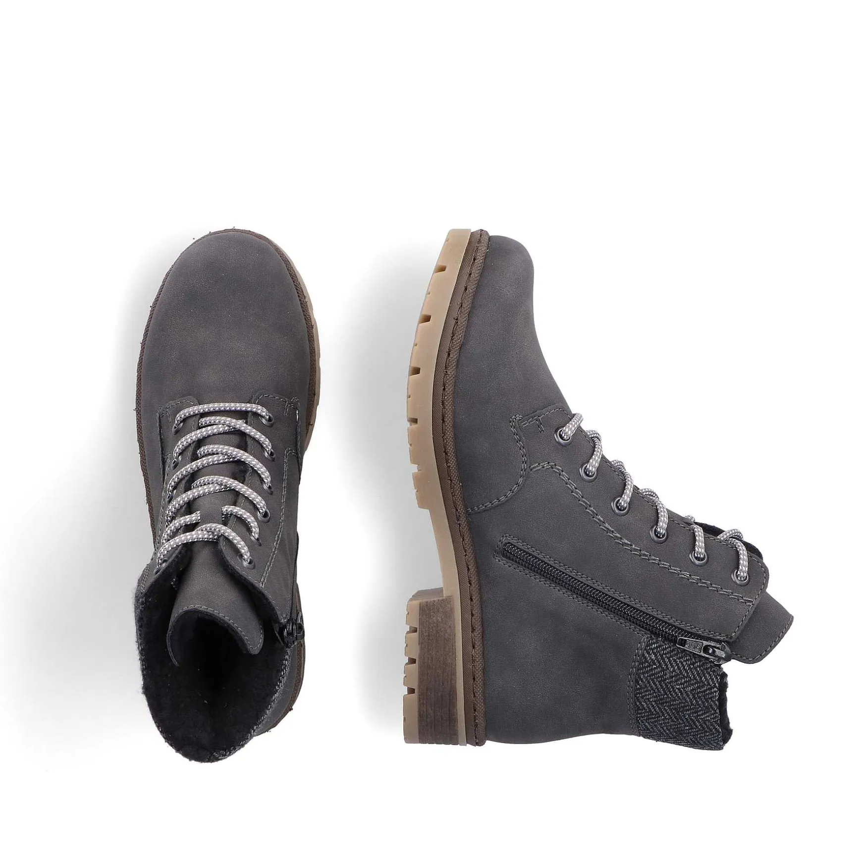 Rieker Women'S Corded Boots Asphalt Gray