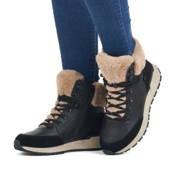 Rieker Women'S Corded Boots Midnight-Black Stone-Grey