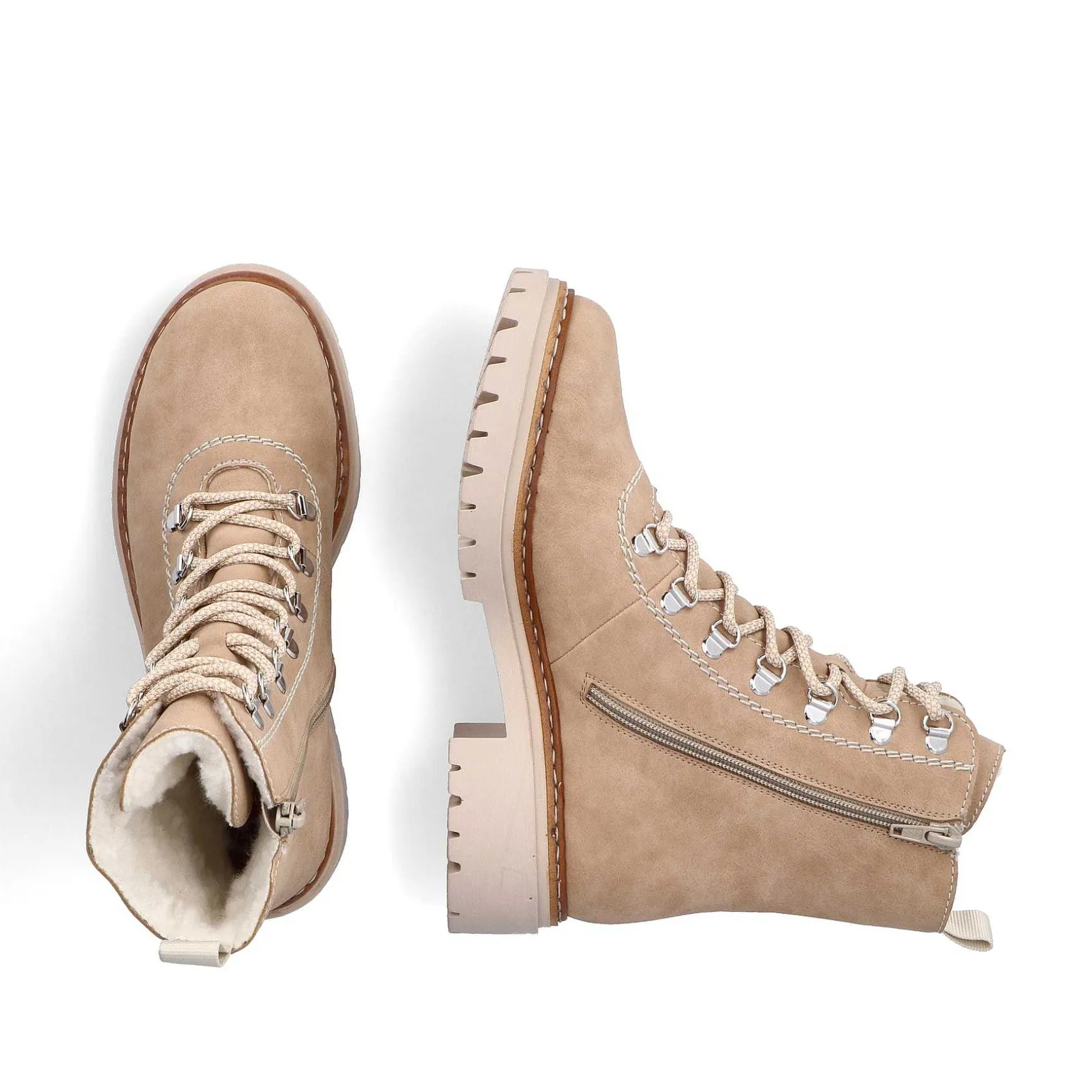 Rieker Women'S Corded Boots Brown Beige