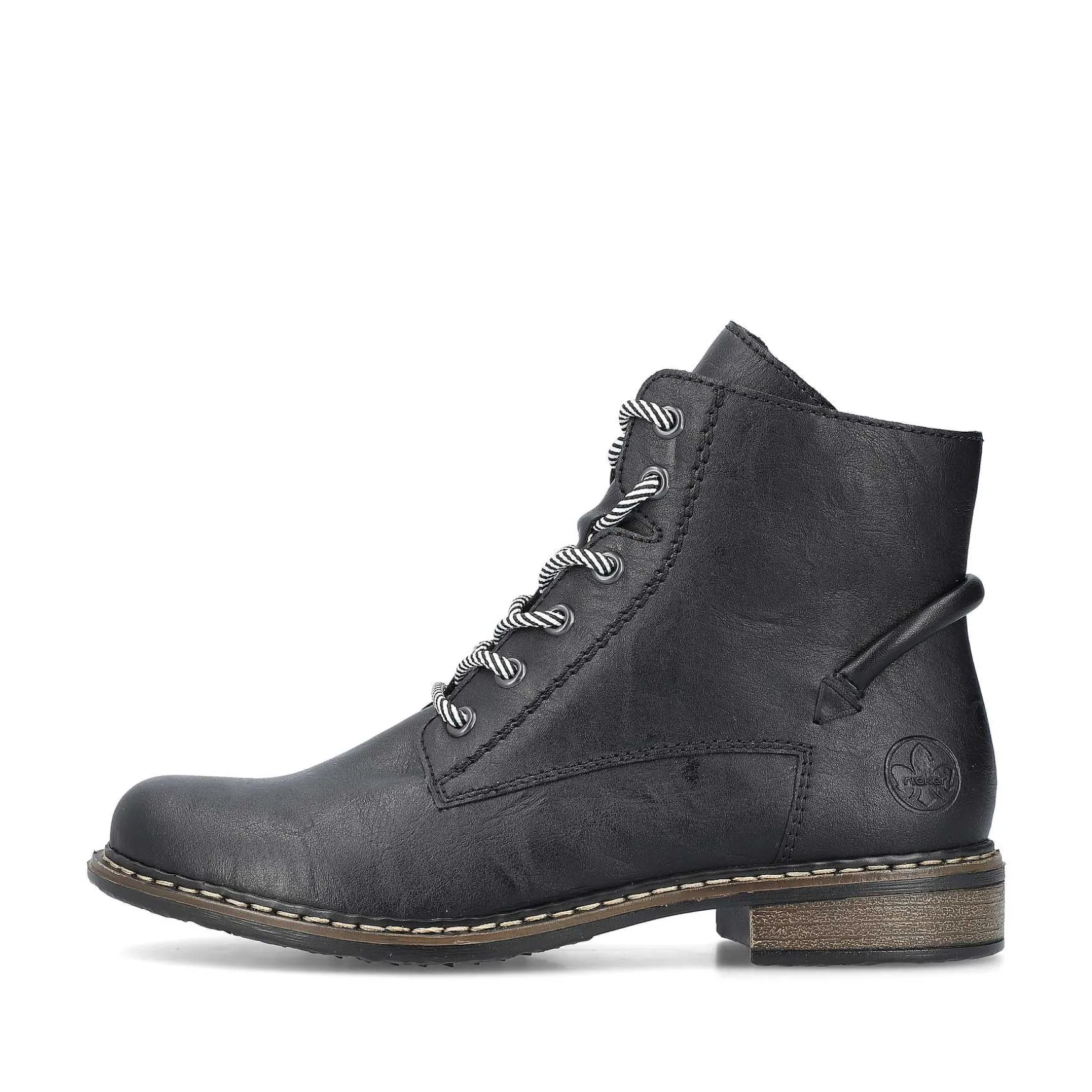 Rieker Women'S Corded Boots Asphalt Black