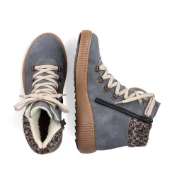 Rieker Women'S Corded Boots Blue Gray