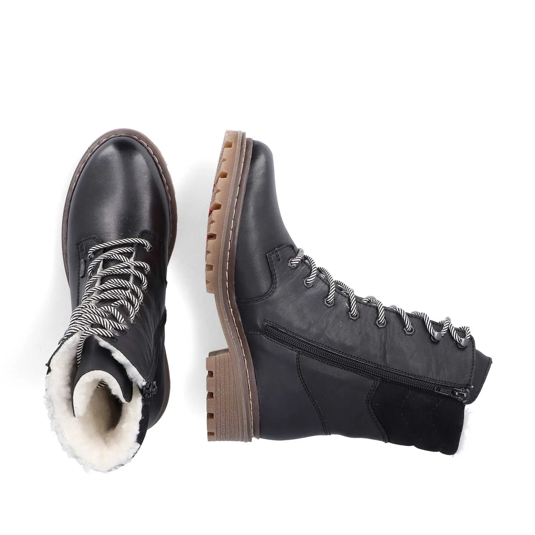 Rieker Women'S Corded Boots Deep Black