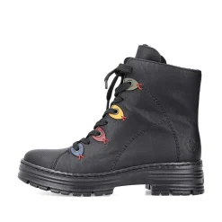 Rieker Women'S Corded Boots Deep Black