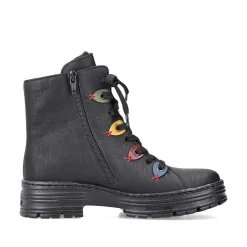Rieker Women'S Corded Boots Deep Black