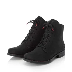Rieker Women'S Corded Boots Graphite Black