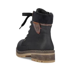 Rieker Women'S Corded Boots Graphite Black