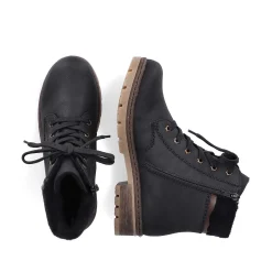 Rieker Women'S Corded Boots Graphite Black