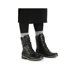 Rieker Women'S Corded Boots Deep Black