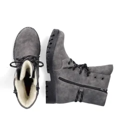 Rieker Women'S Corded Boots Moon Grey