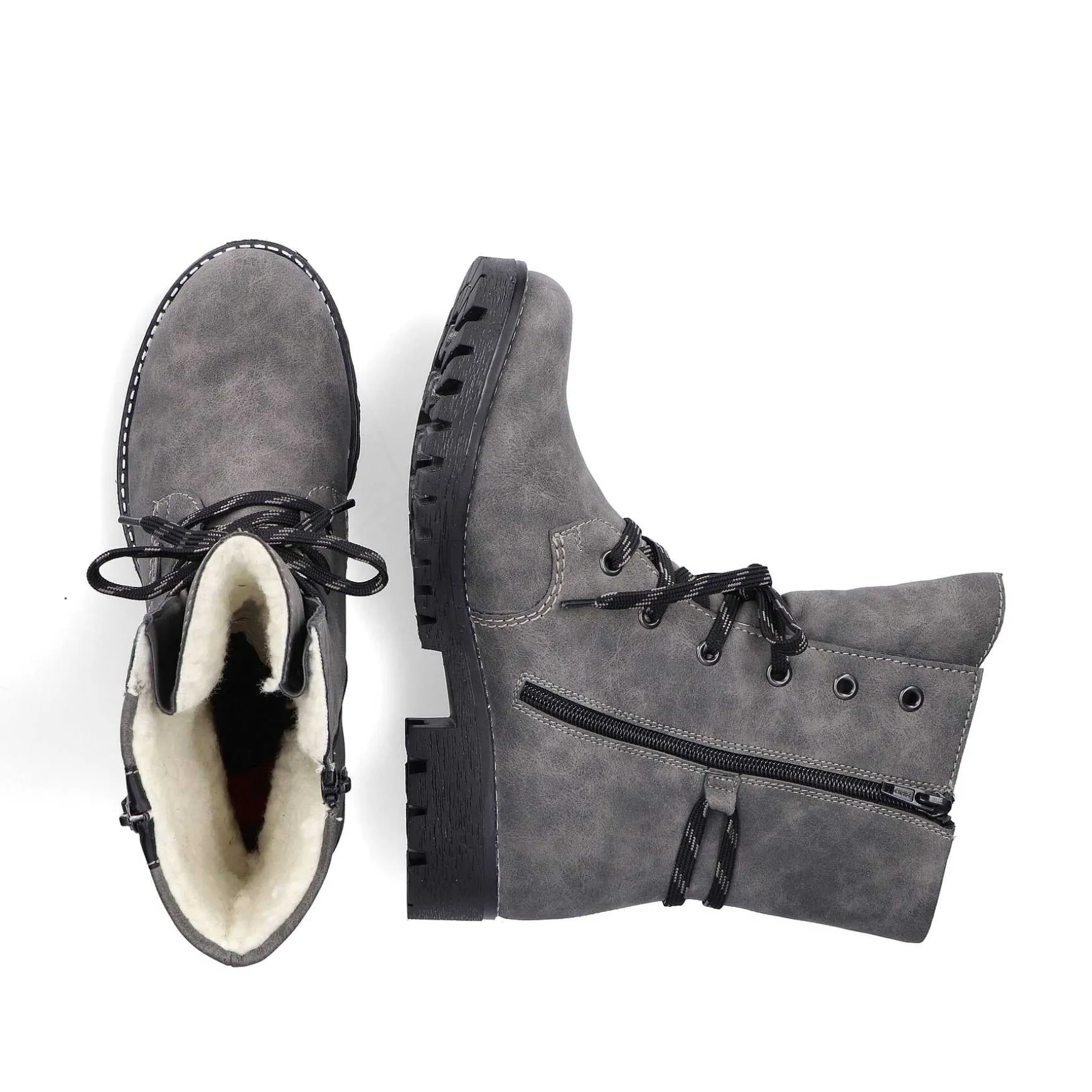 Rieker Women'S Corded Boots Moon Grey