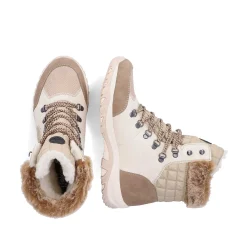 Rieker Women'S Corded Boots Brown Beige