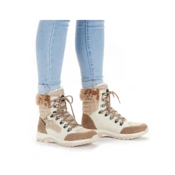 Rieker Women'S Corded Boots Brown Beige