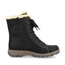 Rieker Women'S Corded Boots Deep Black