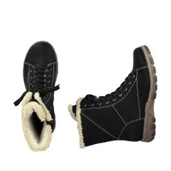 Rieker Women'S Corded Boots Deep Black