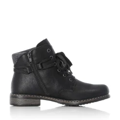 Rieker Women'S Corded Boots Asphalt Black