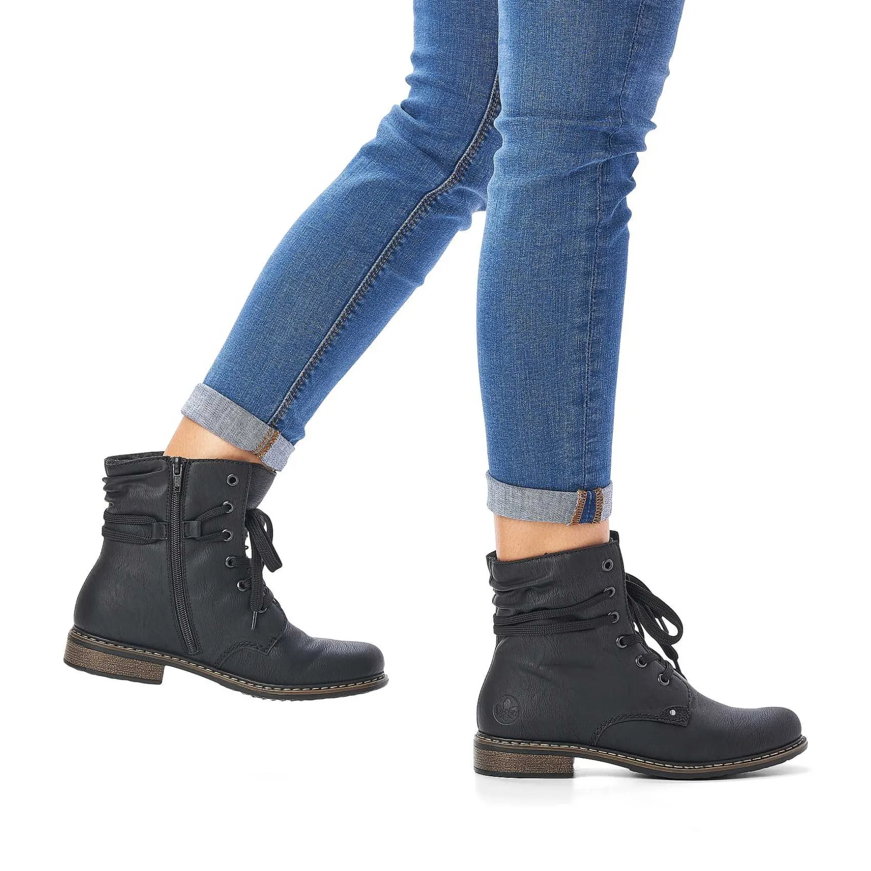 Rieker Women'S Corded Boots Asphalt Black
