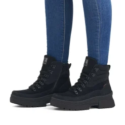 Rieker Women'S Corded Boots Diamond Black