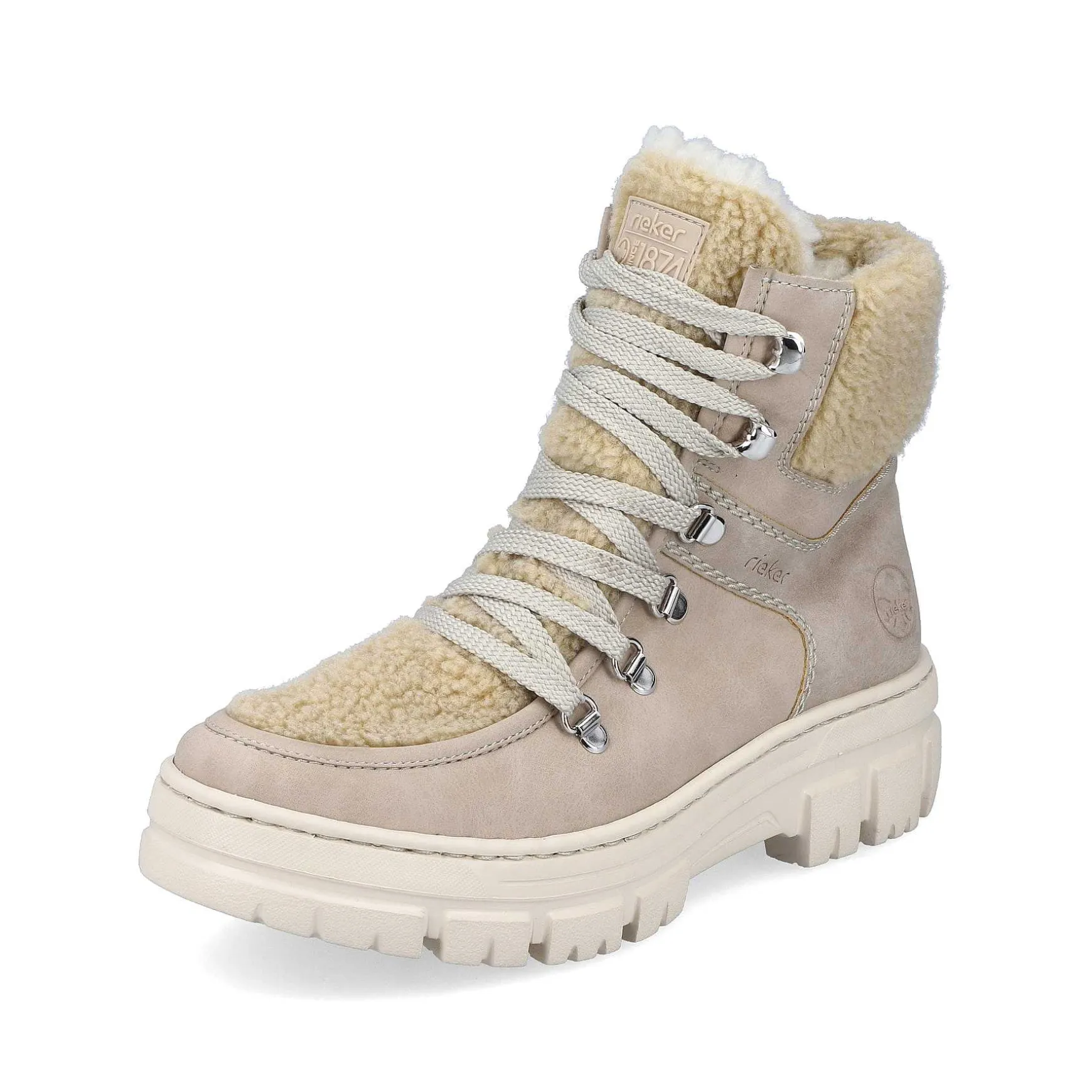 Rieker Women'S Corded Boots Sand Beige